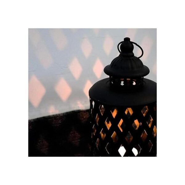 Fovasen Farol decorativo de metal rústico para velas en