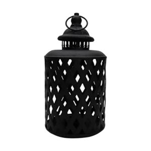 Fovasen Farol decorativo de metal rústico para velas en