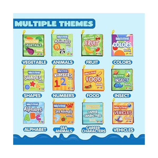 JOYIN 12 libros de baño para bebés tela no tóxica suave_2