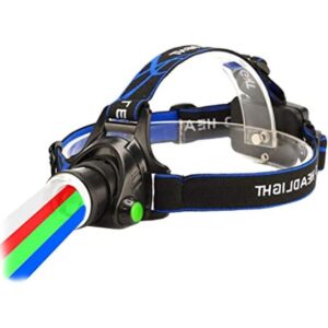 Linterna frontal de 4 colores con zoom LED con luz blanca_1
