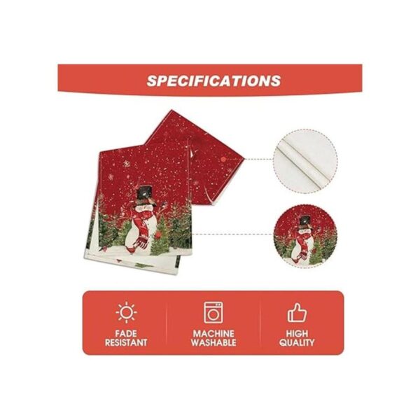 Artoid Mode Snowman Christmas Birds Trees Table Runner_5