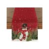 Artoid Mode Snowman Christmas Birds Trees Table Runner_1