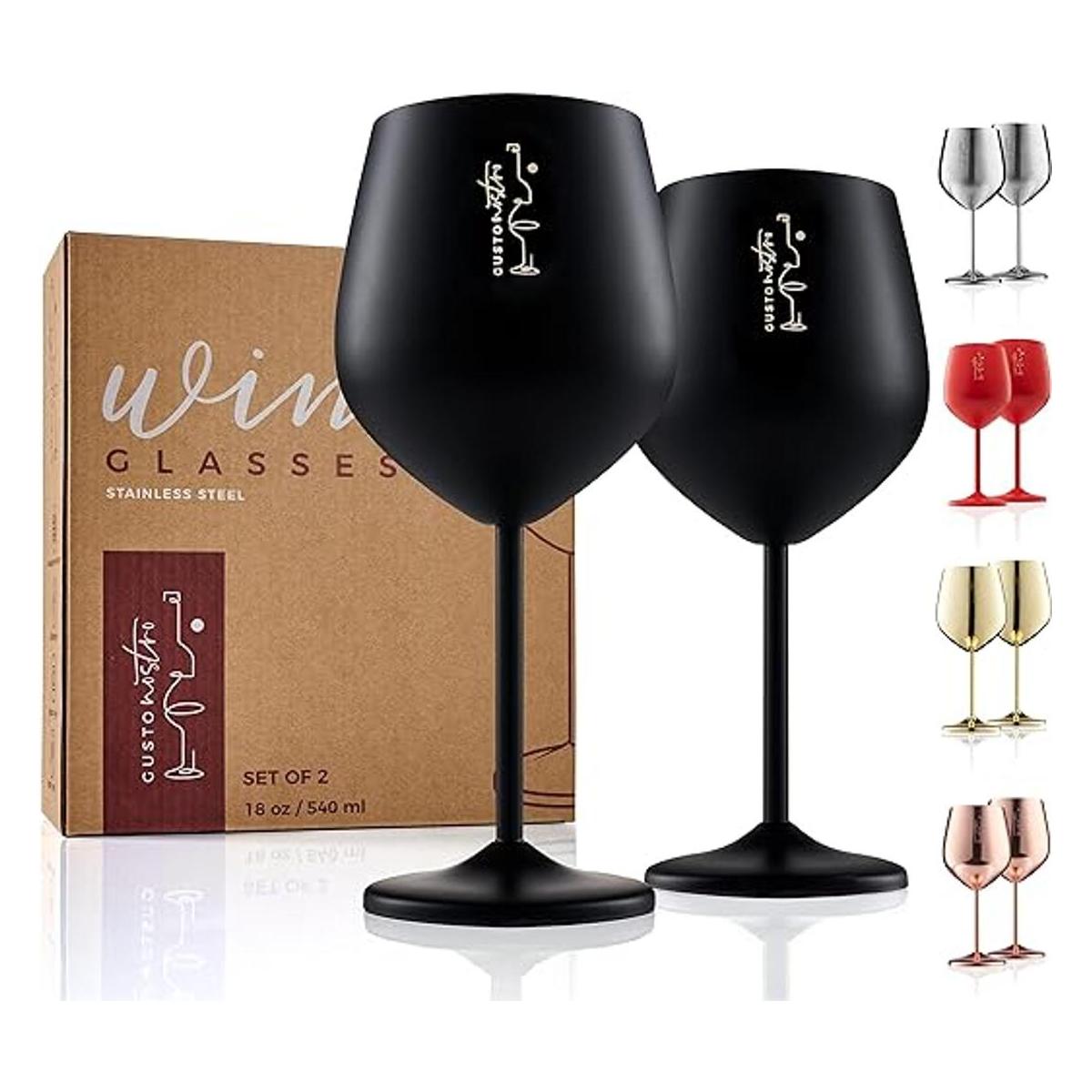 Copas de vino de acero inoxidable