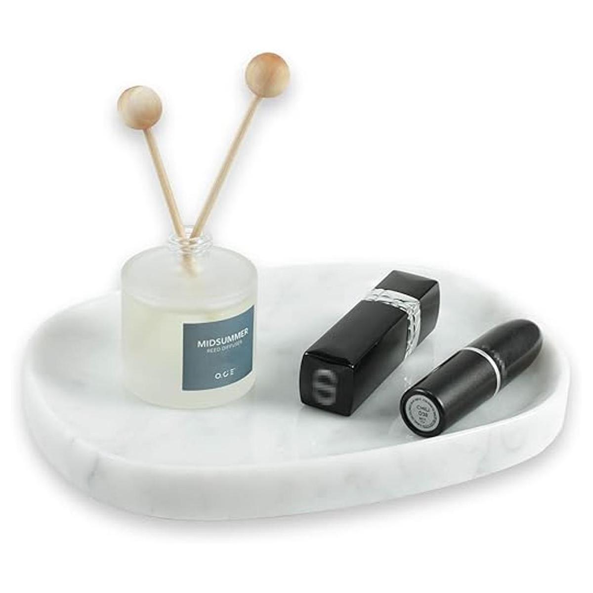 JIMEI Bandeja decorativa de mármol para tocador