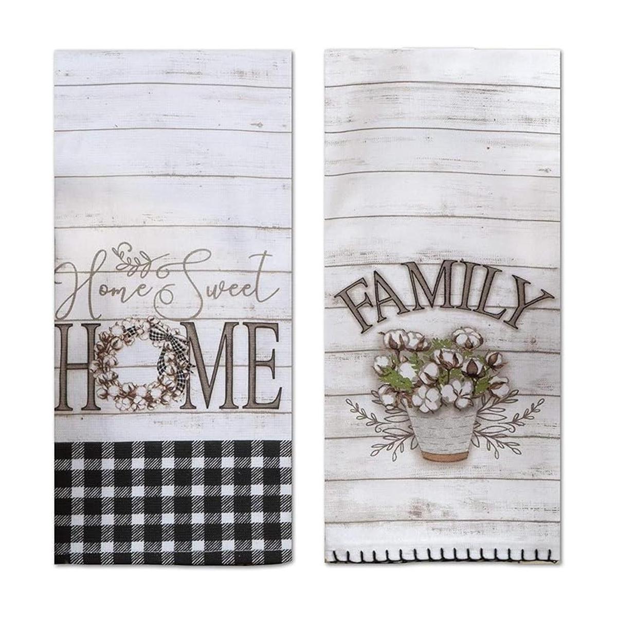 Home Sweet Home Kitchen Juego de 2 toallas de rizo y