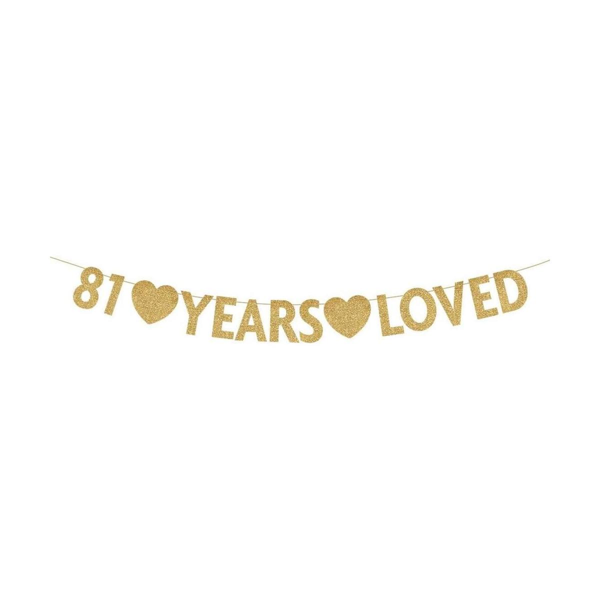 Oro 81 años querida bandera oro brillo feliz 81
