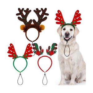 Aneco 3 unidades de diadema de perro de renos de Navidad