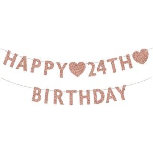 Pancarta de cumpleaños de 24 años con purpurina para_1