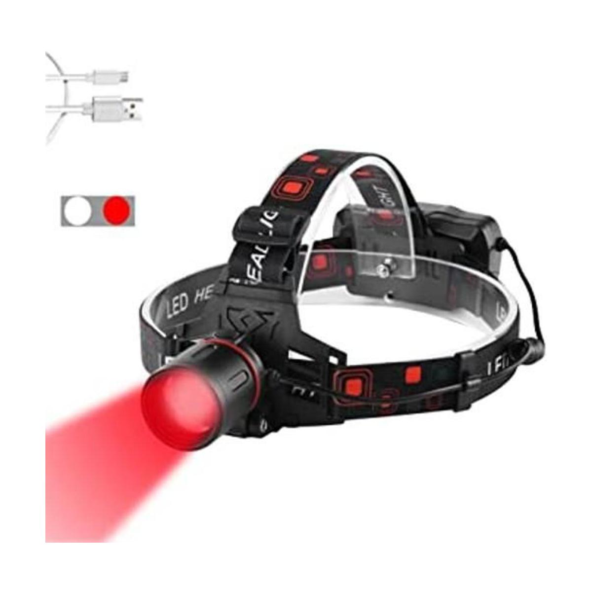 PROFORUS Linterna frontal recargable con luz roja y