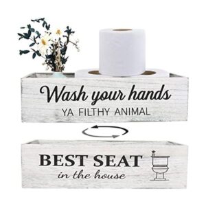 CuffUp Bathroom Decor Box2 Sides of Funny Signs Farmhouse_1