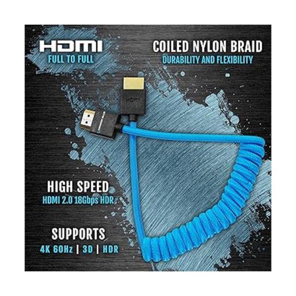 KONDOR BLUE Cable trenzado en espiral delgado HDMI 4K para_2