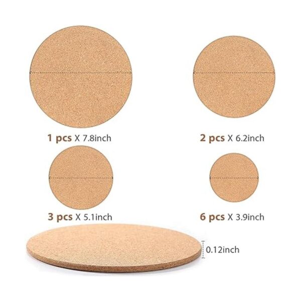 Posavasos de corcho para copa de madera grueso redondo