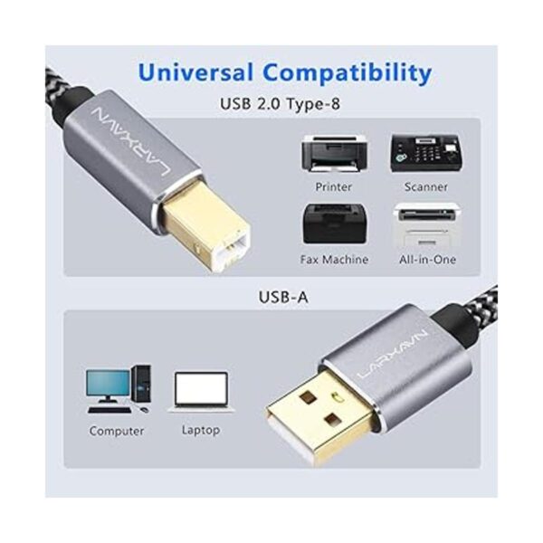 Larxavn Cable de impresora USB 2.0 de 25 pies USB 2.0_2