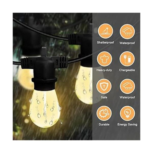 FMART Luces solares para patio cadena de luces solares de