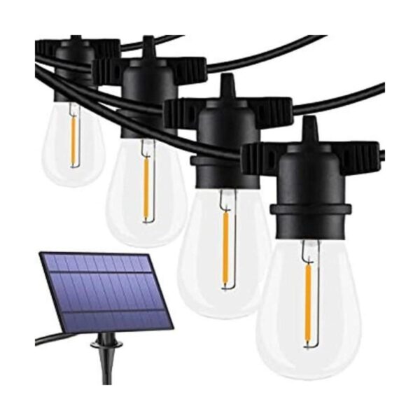 FMART Luces solares para patio cadena de luces solares de