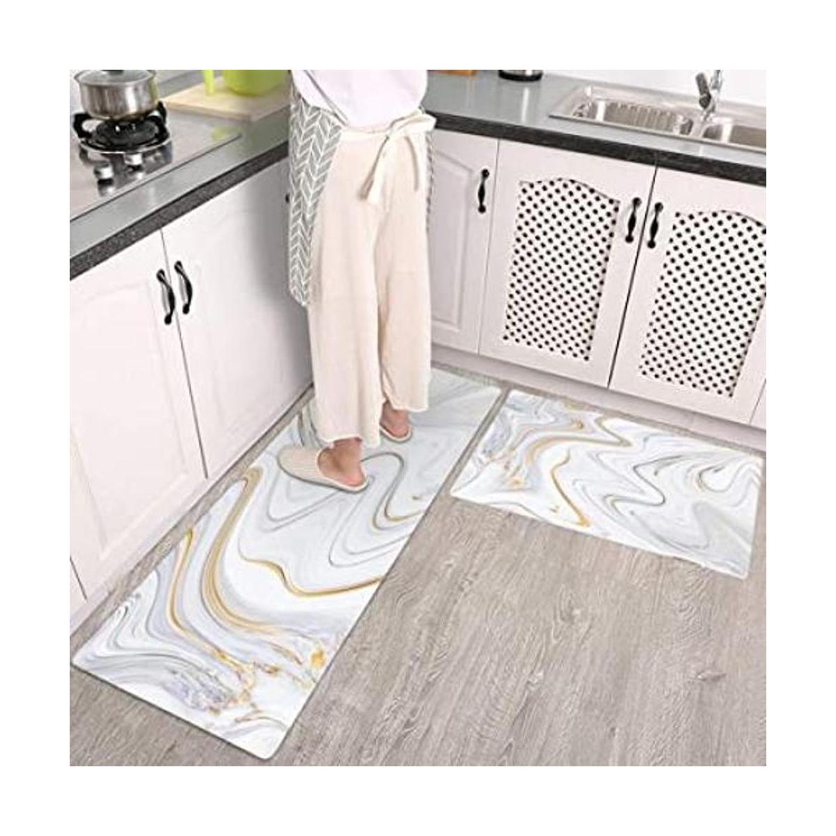 Colorful Star Juego de 2 alfombras de cocina acolchadas