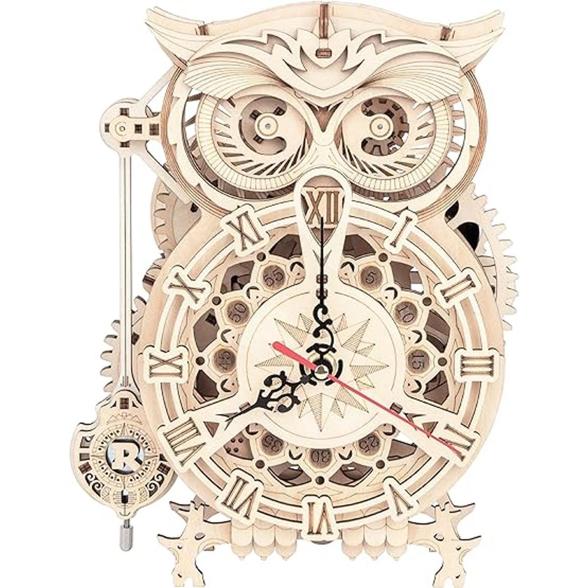 RoWood Rompecabezas 3D para adultos reloj de búho de