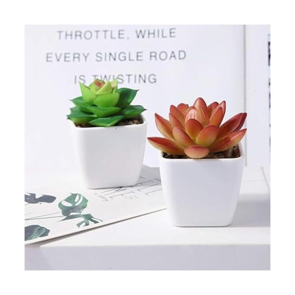 CQURE Succulents Plants Artificial Set of 4 Mini
