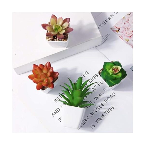 CQURE Succulents Plants Artificial Set of 4 Mini