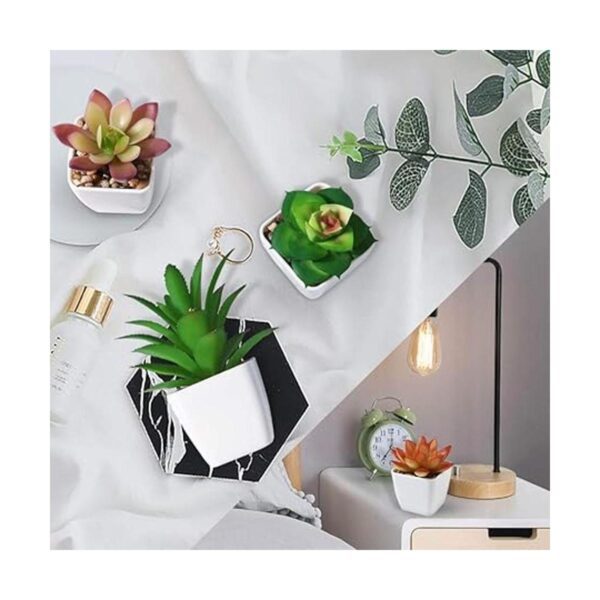 CQURE Succulents Plants Artificial Set of 4 Mini