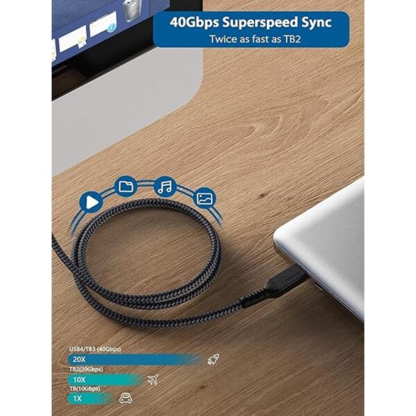 Cable USB 4 de 6.6 pies Maxonar 40 Gbps cable USB C de_2