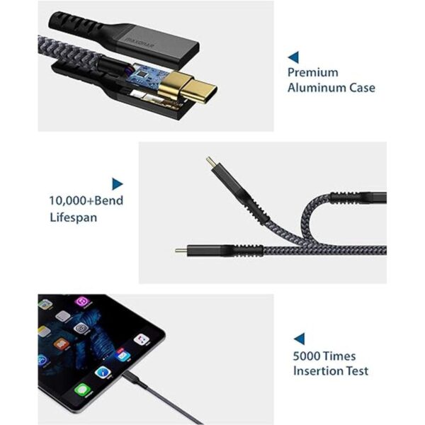Cable USB 4 de 6.6 pies Maxonar 40 Gbps cable USB C de_6