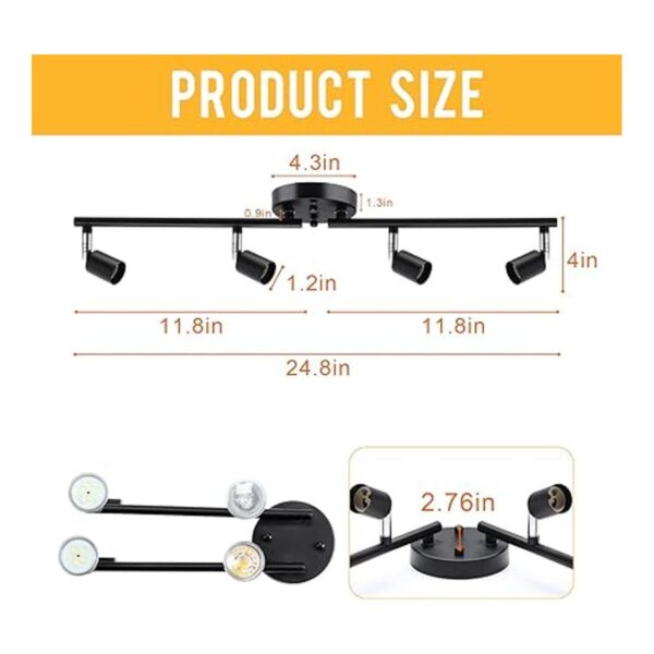 HURYEE Kit de iluminación de pistas luz de techo plegable_5