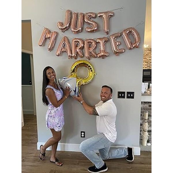 LaVenty Juego de 12 globos recién casados para fiesta de_2