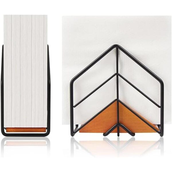 J JACKCUBE DESIGN Soporte de servilleta de madera y metal