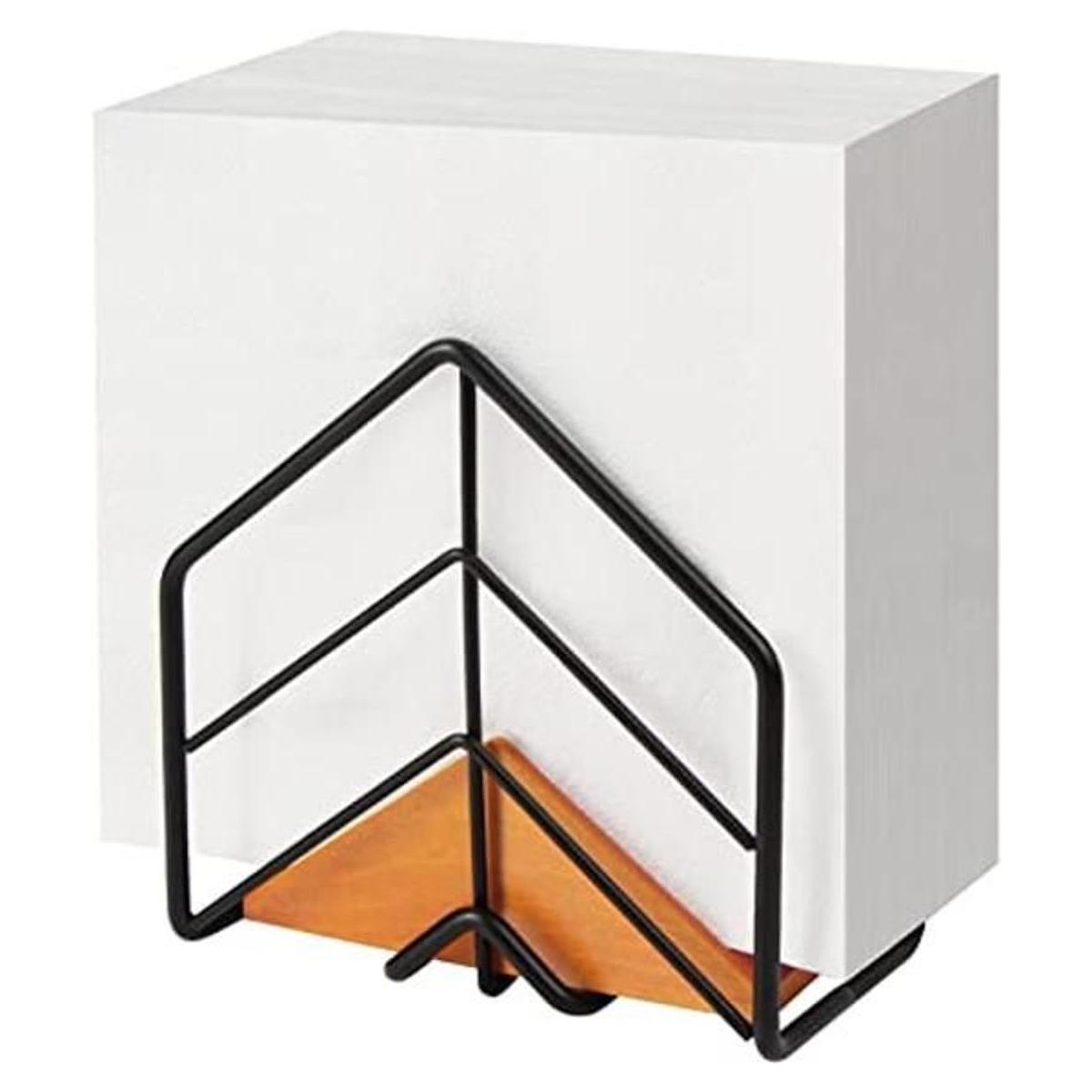 J JACKCUBE DESIGN Soporte de servilleta de madera y metal