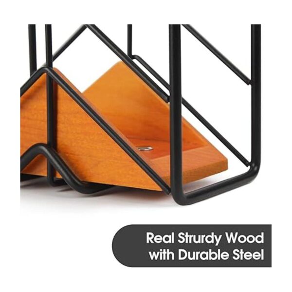 J JACKCUBE DESIGN Soporte de servilleta de madera y metal