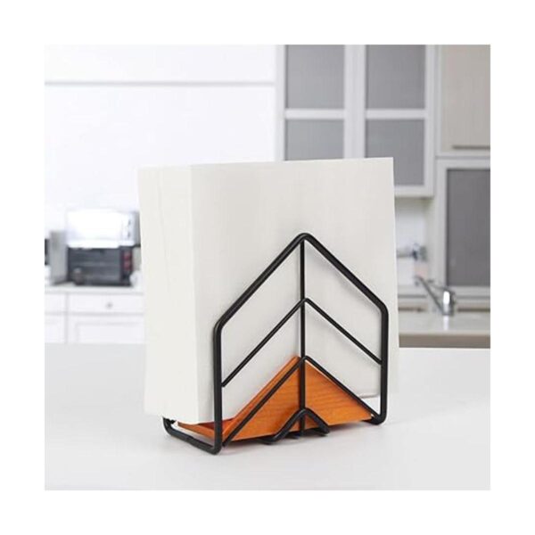 J JACKCUBE DESIGN Soporte de servilleta de madera y metal