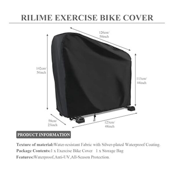 Rilime Funda para bicicleta de ejercicio cubierta_2
