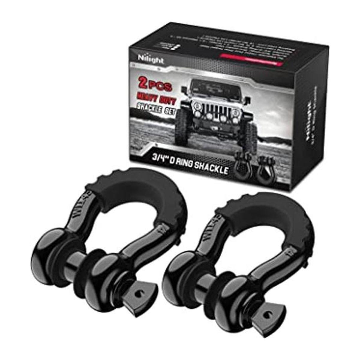 Nilight 90052B Paquete de 2 grilletes de anillo en D de