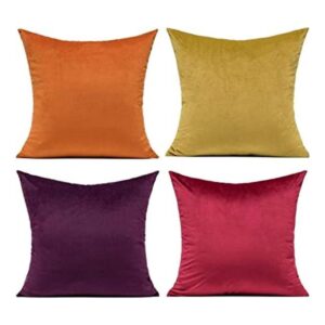 Juego de 4 fundas de almohada decorativas de terciopelo de