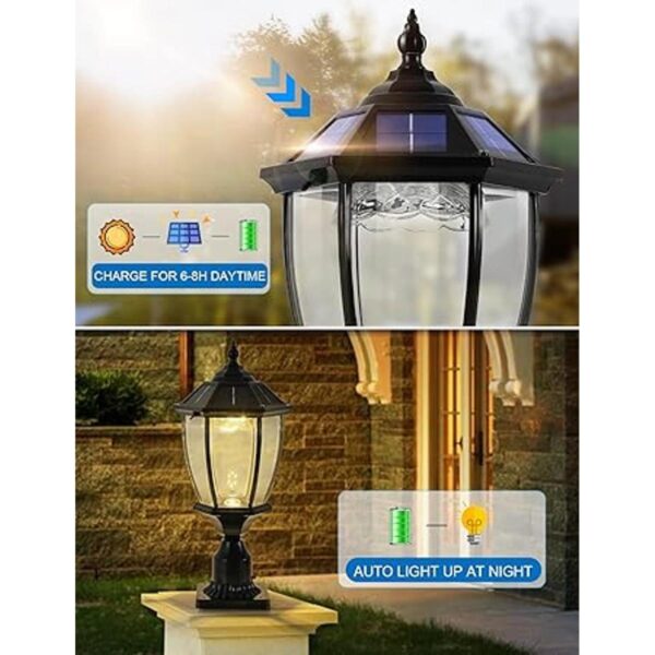 GYDZ Luces solares de poste para exteriores lámpara solar_2