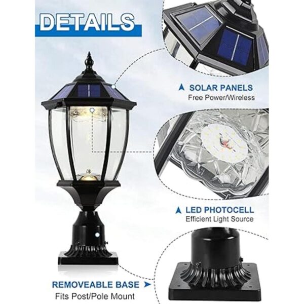 GYDZ Luces solares de poste para exteriores lámpara solar_4