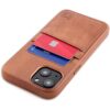Dockem Funda de piel auténtica para iPhone 13 con placa de_1