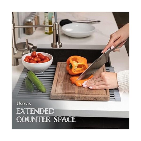 Estante enrollable para secar platos acero inoxidable_5