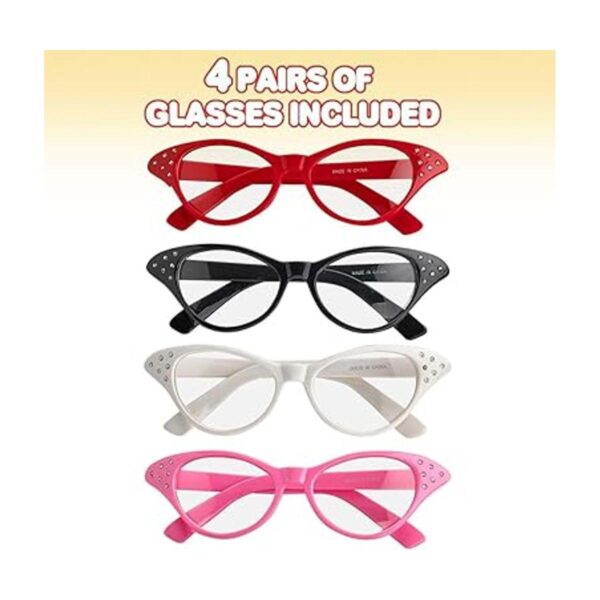 ArtCreativity Retro Cat Eye Glasses with Rhinestones Pack_2