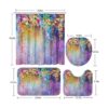 ArtSocket Juego de 4 cortinas de ducha con flores rosas_5