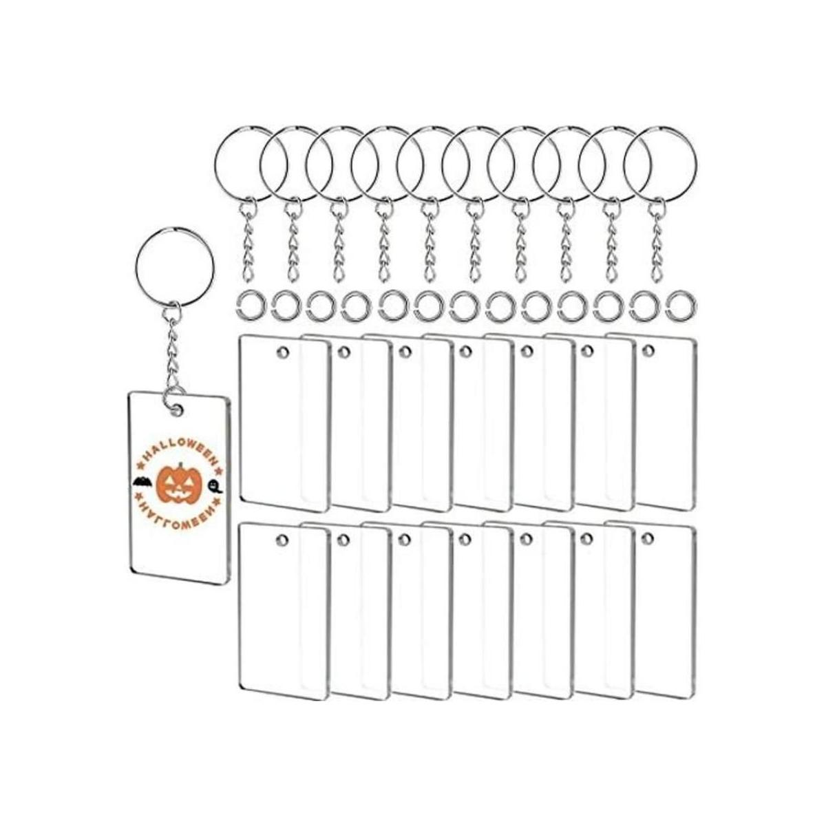 ArtCute 90 llaveros de acrílico transparente rectangulares