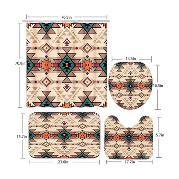 ArtSocket Juego de 4 cortinas de ducha africanas bohemio_5