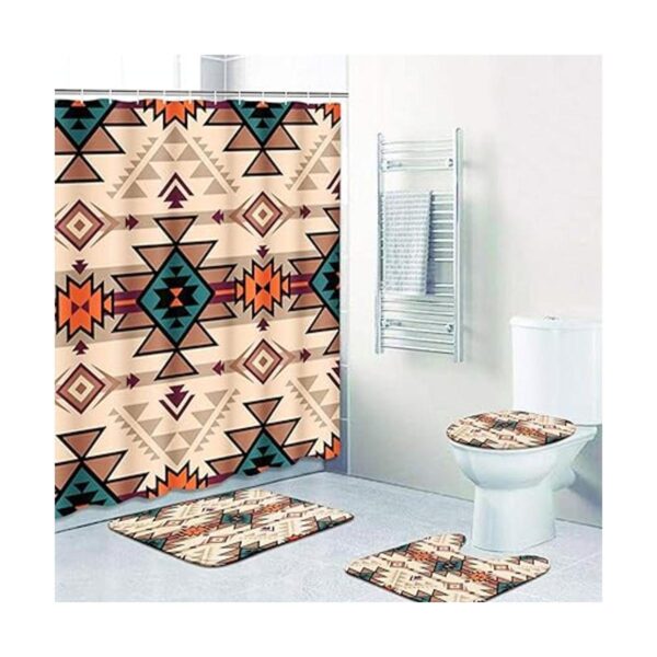 ArtSocket Juego de 4 cortinas de ducha africanas bohemio_3