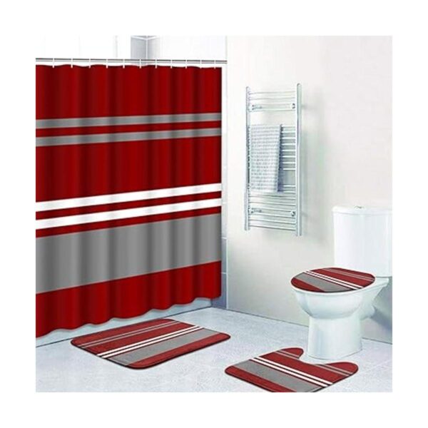ArtSocket Juego de 4 cortinas de ducha con rayas de color_3