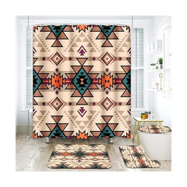 ArtSocket Juego de 4 cortinas de ducha africanas bohemio_1