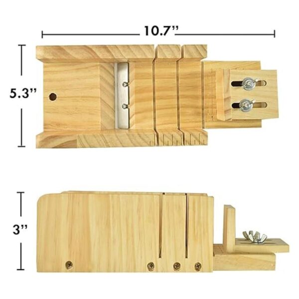 Artcome Juego de cortador de jabón de madera ajustable con_3
