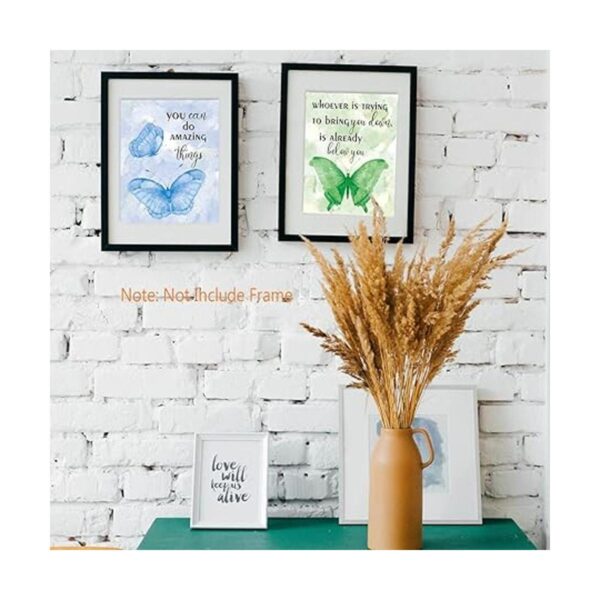 Arte de pared con frase inspiradora en acuarela mariposas_3