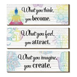 Arte de pared de 3 Buda para decoración de chakras para