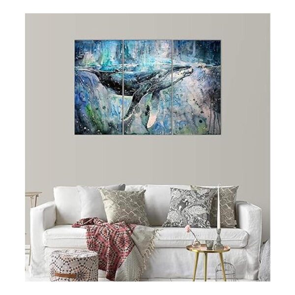 Arte de pared de ballena azul decoración moderna de_2